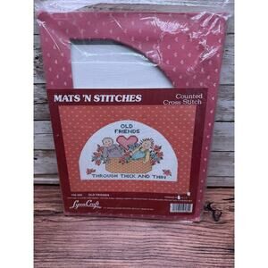 LynnCraft - Mats 'N Stitches "Old Friends" 50-580 Counted Cross Stitch, 12" x 9"